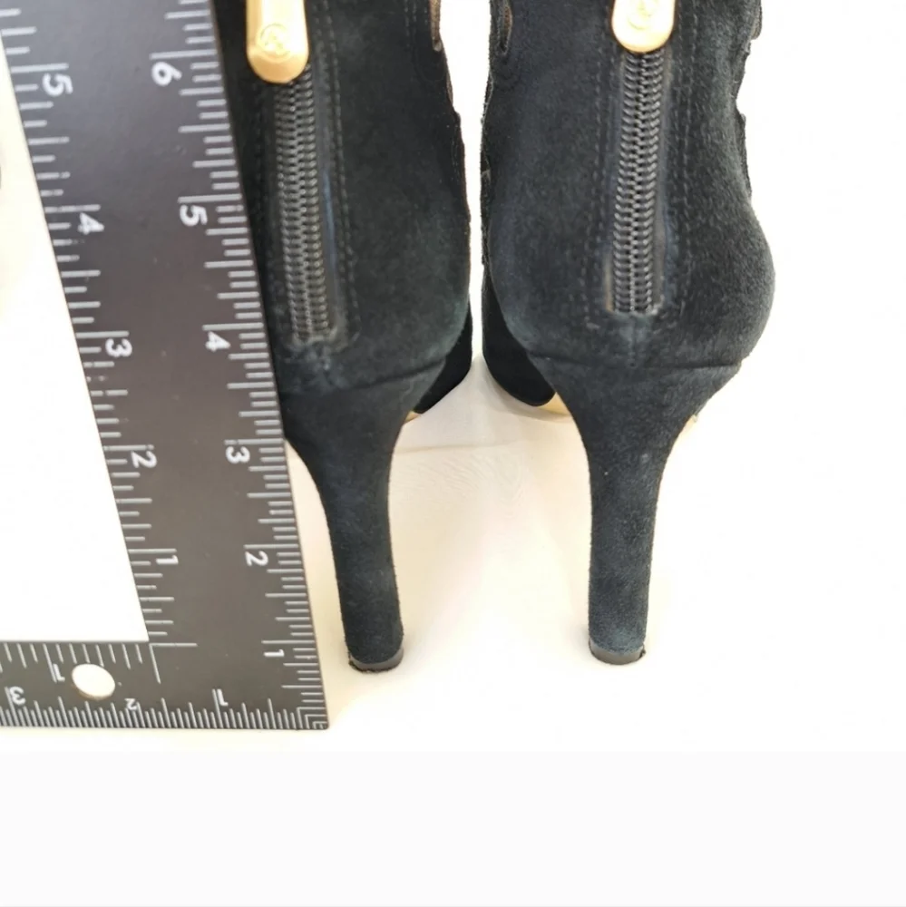 Adrienne Vittadini Nidia Women's Black Suede Leather Laser Cut Ankle Boots 7 - Picture 11 of 16